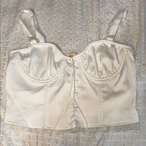 White Satin Corset Top